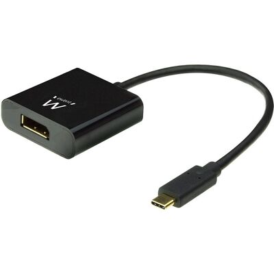 Ewent EW9825 Adaptador de Cabo de Vídeo - 0,15 m USB-C DisplayPort Preto Ewent EW9825 Adaptador de Cabo de Vídeo - 0,15 m USB-C DisplayPort Preto