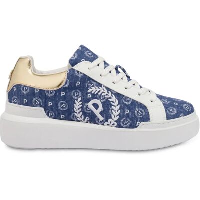 Pollini - Carrie - Heritage Denim Jacquard - Blu - Sneaker Pollini - Carrie - Heritage Denim Jacquard - Blu - Sneaker