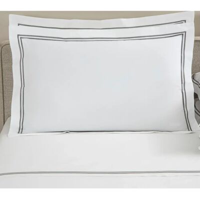 Frette Oxford Bianco/Grigio Ash Federa Classic Hotel - Biancheria Frette Oxford Bianco/Grigio Ash Federa Classic Hotel - Biancheria