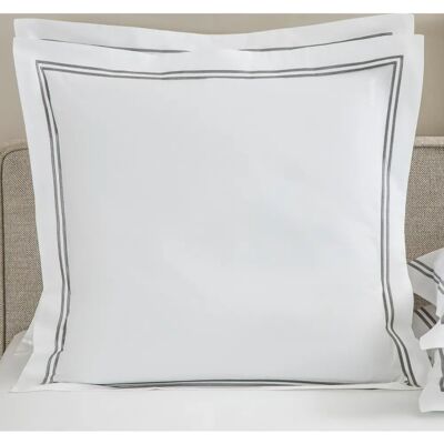 Frette Hotel Classic Quadrato Bianco/Ash Grey - Biancheria Frette Hotel Classic Quadrato Bianco/Ash Grey - Biancheria