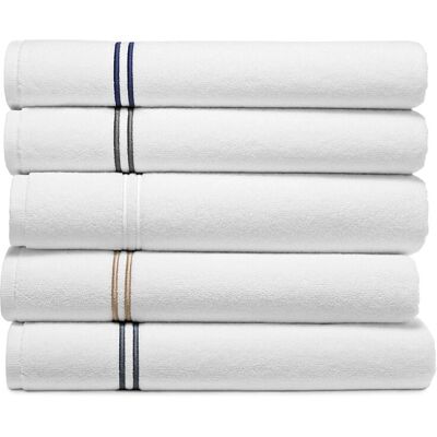 Asciugamano hotel Frette Classic Bianco/Ash Grey - Lenzuolo bagno Asciugamano hotel Frette Classic Bianco/Ash Grey - Lenzuolo bagno