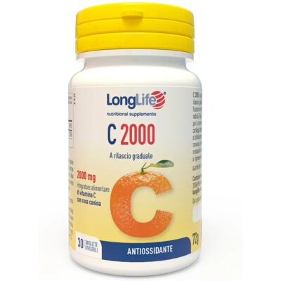 Longlife Vitamina C 2000 - Supporto immunitario, Vegano, 30 Compresse Longlife Vitamina C 2000 - Supporto immunitario, Vegano, 30 Compresse