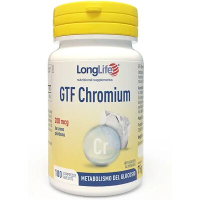 Longlife GTF Cromo - supporta il metabolismo del glucosio - 100 compresse Longlife GTF Cromo - supporta il metabolismo del glucosio - 100 compresse