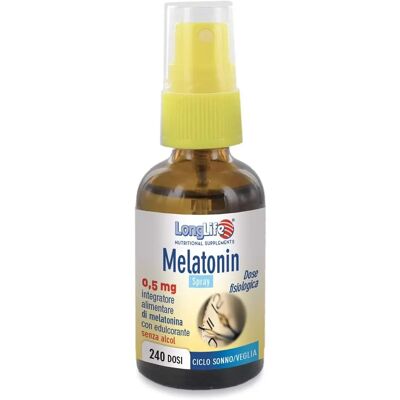 Longlife Srl Spray di Melatonina - Aiuto al sonno, 0,5mg, 30ml Longlife Srl Spray di Melatonina - Aiuto al sonno, 0,5mg, 30ml