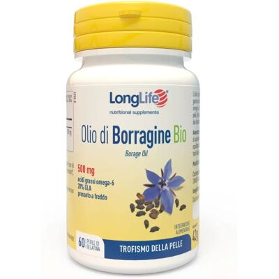 Olio di Borragine LongLife 500 mg - Integratore per pelle e articolazioni Olio di Borragine LongLife 500 mg - Integratore per pelle e articolazioni