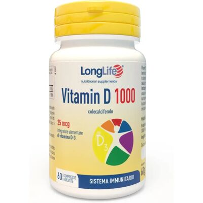 Longlife Vitamina D 1000 UI - Salute di Ossatura e Immunità Longlife Vitamina D 1000 UI - Salute di Ossatura e Immunità
