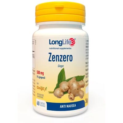 LongLife Zenzero 500mg - Supporto digestivo & anti-nausea LongLife Zenzero 500mg - Supporto digestivo & anti-nausea