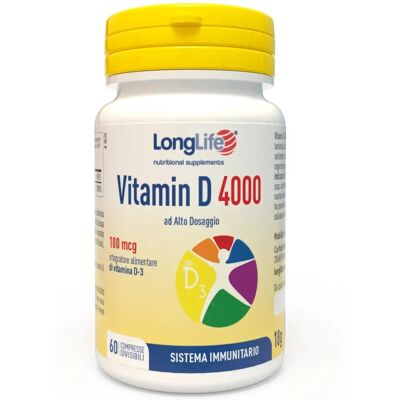 Longlife Vitamina D3 4000 UI - Salute Ossa & Immunità Longlife Vitamina D3 4000 UI - Salute Ossa & Immunità