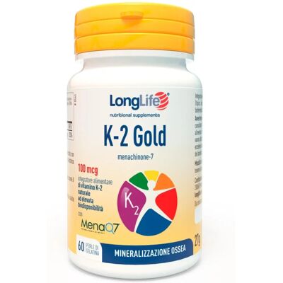 Longlife K-2 Gold 100 mcg - Integratore osseo Longlife K-2 Gold 100 mcg - Integratore osseo