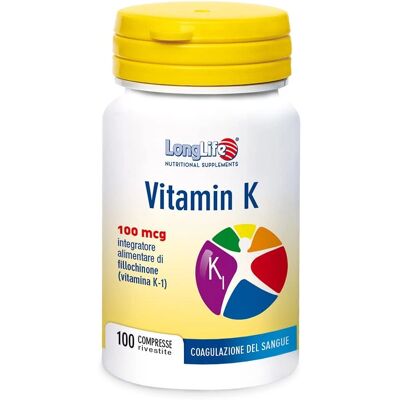 Longlife Vitamina K 100mcg - Integratore di vitamina K Longlife Vitamina K 100mcg - Integratore di vitamina K