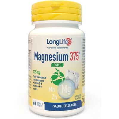 Longlife Magnesium 375 Osteo - Supporta la salute delle ossa - Integratore Longlife Magnesium 375 Osteo - Supporta la salute delle ossa - Integratore