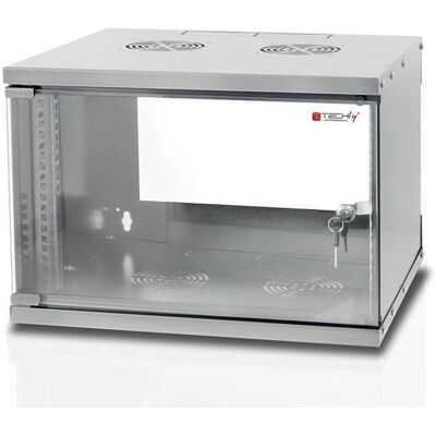 Techly Wandmontiertes Rack 19 6U Grau - 6U Elektronikschrank Techly Wandmontiertes Rack 19 6U Grau - 6U Elektronikschrank