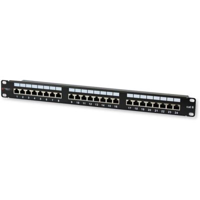 Techly 24 x RJ45 Cat.6 - Patch Panel - Schwarz - Ethernet, Gigabit Techly 24 x RJ45 Cat.6 - Patch Panel - Schwarz - Ethernet, Gigabit