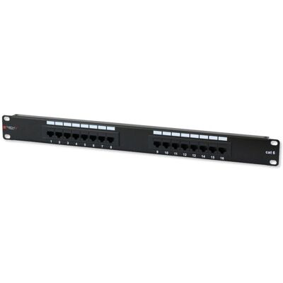 Techly 16-port RJ45 Cat.6 Ethernet Patch Panel - Hálózati technológia Techly 16-port RJ45 Cat.6 Ethernet Patch Panel - Hálózati technológia