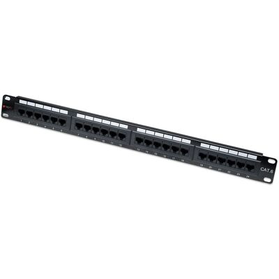 Techly 24 x RJ45 Cat.6 - Patchpanel, Guldpläterade kontakter, Svart Techly 24 x RJ45 Cat.6 - Patchpanel, Guldpläterade kontakter, Svart
