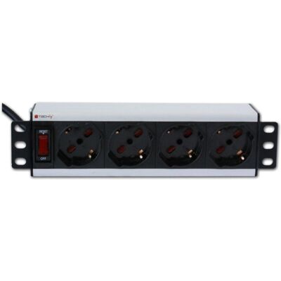 Techly M10-4P Hosszabbító - 4 Sockets, 2m Kábel, Fekete & Ezüst Techly M10-4P Hosszabbító - 4 Sockets, 2m Kábel, Fekete & Ezüst