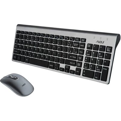 Kit Clavier et Souris Sans Fil Adj - Résistant à l'eau, Silver/Nero Kit Clavier et Souris Sans Fil Adj - Résistant à l'eau, Silver/Nero