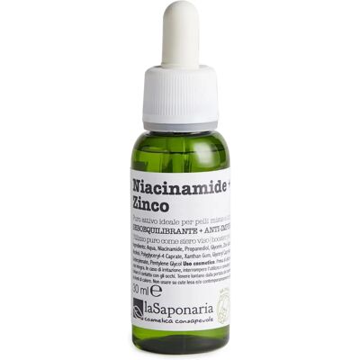 Sérum Niacinamide + Zinc La Saponaria - Régulateur de Sébum - Publicité Sérum Niacinamide + Zinc La Saponaria - Régulateur de Sébum - Publicité