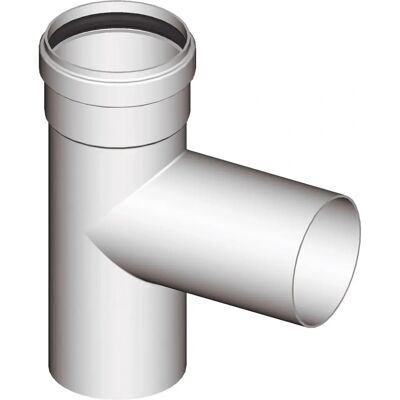 Tecnomat by Bricoman T-90° Raccordo di Ventilazione Ø 80mm - Tubo di Scarico Tecnomat by Bricoman T-90° Raccordo di Ventilazione Ø 80mm - Tubo di Scarico