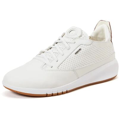 Geox Aerantis Leather Trainers - Breathable White Leather Sneakers for Casual and Sport Geox Aerantis Leather Trainers - Breathable White Leather Sneakers for Casual and Sport