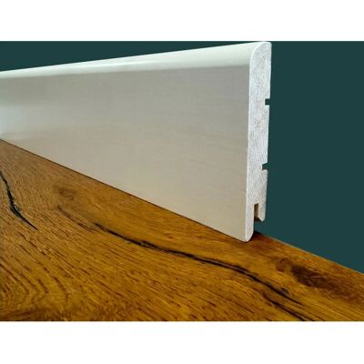 Eternal Parquet Battiscopa Premium in Legno Massello - 91x15 Bianco - Resistente agli urti Eternal Parquet Battiscopa Premium in Legno Massello - 91x15 Bianco - Resistente agli urti
