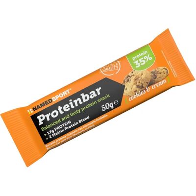 Barre Proteica Named Sport Cookies& Cream - 50g - Isolato di Proteine del Siero Barre Proteica Named Sport Cookies& Cream - 50g - Isolato di Proteine del Siero