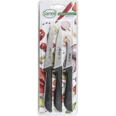 Ensemble de 3 Couteaux Sanelli Jolly - Légumes, Tomate, Polyvalent - Publicité Ensemble de 3 Couteaux Sanelli Jolly - Légumes, Tomate, Polyvalent - Publicité