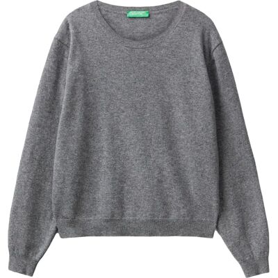 Benetton Model Pure Merino Wool Sweater - Gray - Sweater Benetton Model Pure Merino Wool Sweater - Gray - Sweater