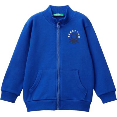 Benetton Modèle Sweatshirt en Coton Biologique avec Zip - Enfants Benetton Modèle Sweatshirt en Coton Biologique avec Zip - Enfants