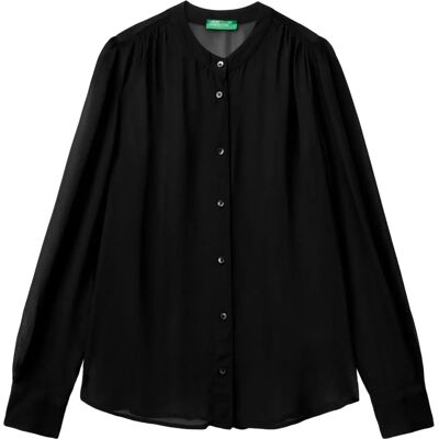 Chemise noire Benetton Taille L - Femme Chemise noire Benetton Taille L - Femme