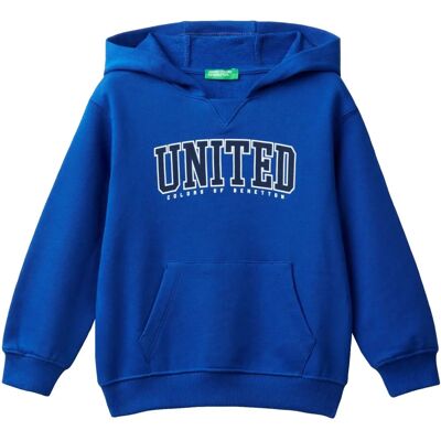 Benetton Modèle Bleu Brillant Sweat à Capuche - Hoodie Benetton Modèle Bleu Brillant Sweat à Capuche - Hoodie