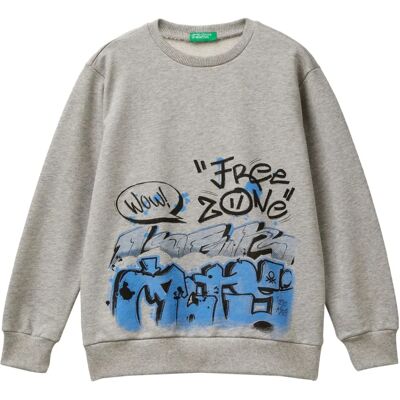 Sweatshirt à Col Rond Benetton - Enfants - Gris Clair Sweatshirt à Col Rond Benetton - Enfants - Gris Clair