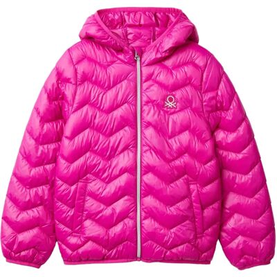 Benetton Model: Kids Fuchsia Hooded Padded Jacket Benetton Model: Kids Fuchsia Hooded Padded Jacket