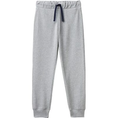 Benetton Modelo L Pantalones de felpa algodón gris claro para niños Benetton Modelo L Pantalones de felpa algodón gris claro para niños