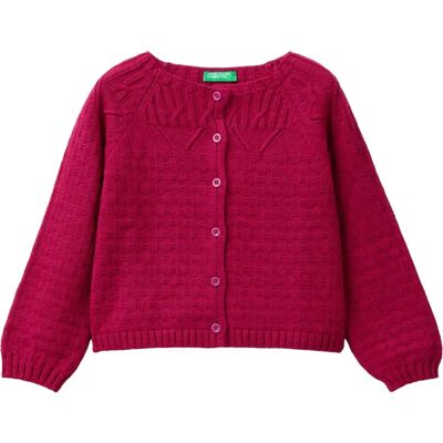 Cardigan Benetton Ciclamino - Bambini Cardigan Benetton Ciclamino - Bambini