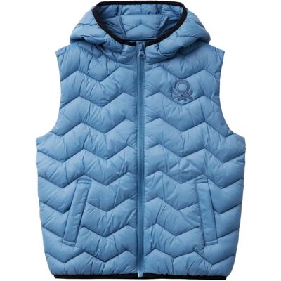 Benetton Kinder Hellblau Gefütterte Daunenweste - Gilet Benetton Kinder Hellblau Gefütterte Daunenweste - Gilet