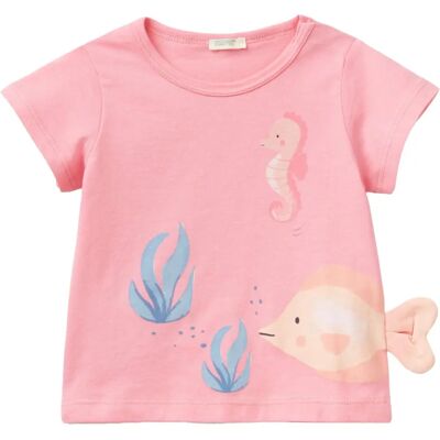 Benetton Enfants T-shirt en coton bio Rose Benetton Enfants T-shirt en coton bio Rose
