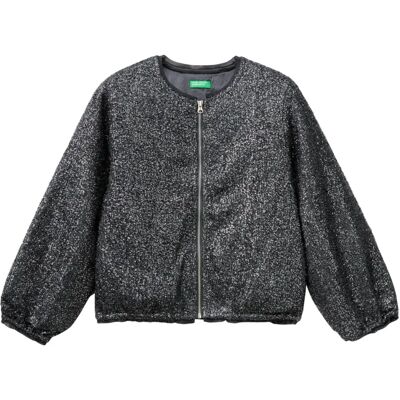 Benetton Model - Dziecięca Kurtka Bomber z Pailletami Benetton Model - Dziecięca Kurtka Bomber z Pailletami