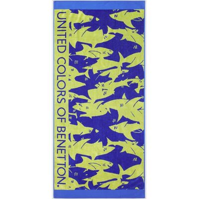 Toalha de Praia Infantil Benetton Lime com Tubarões Jacquard Toalha de Praia Infantil Benetton Lime com Tubarões Jacquard