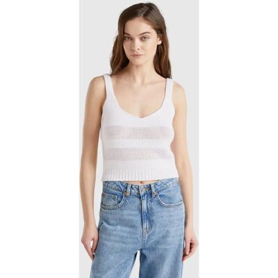Benetton Modell Tanktop Weiß - Tanktop Benetton Modell Tanktop Weiß - Tanktop