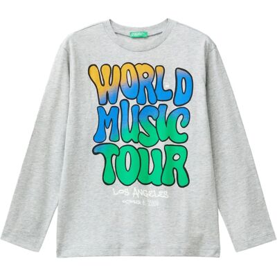Benetton T-shirt Gris Clair - Enfants Benetton T-shirt Gris Clair - Enfants