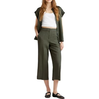 Benetton Modèle Pantalon court en lin - Pantalon Benetton Modèle Pantalon court en lin - Pantalon