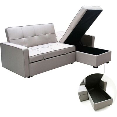Milani Home Divano Letto Moderno con Penisola - Divano Letto Milani Home Divano Letto Moderno con Penisola - Divano Letto