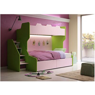 Letto a castello MOBILFINO SMART120 con terzo letto opzionale - Rovere rock Letto a castello MOBILFINO SMART120 con terzo letto opzionale - Rovere rock