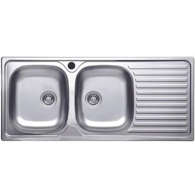 Lavello Doppio in Acciaio Inox - Finitura Satinata Lavello Doppio in Acciaio Inox - Finitura Satinata