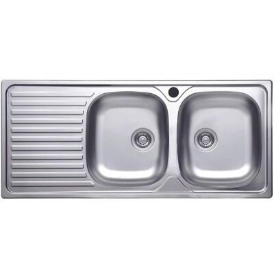 Webmarketpoint - Lavello da Cucina Inox a Doppia Vasca 50x116 cm - Lavello Webmarketpoint - Lavello da Cucina Inox a Doppia Vasca 50x116 cm - Lavello