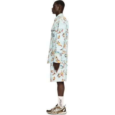 OFF WHITE - Fresco Print Denim Militare Shirt - Denim - Shirt OFF WHITE - Fresco Print Denim Militare Shirt - Denim - Shirt