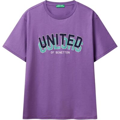 Benetton Modèle - T-shirt en coton violet - Homme Benetton Modèle - T-shirt en coton violet - Homme