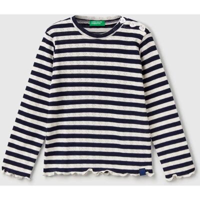 Benetton Modell Langarm Blau T-Shirt - Freizeitshirt Benetton Modell Langarm Blau T-Shirt - Freizeitshirt