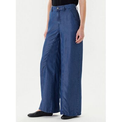 Benetton Model Szerokie Spodnie w Chambray - Spodnie Benetton Model Szerokie Spodnie w Chambray - Spodnie
